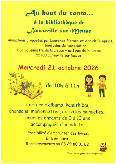 Au bout du conte le 21 oct à Laneuville